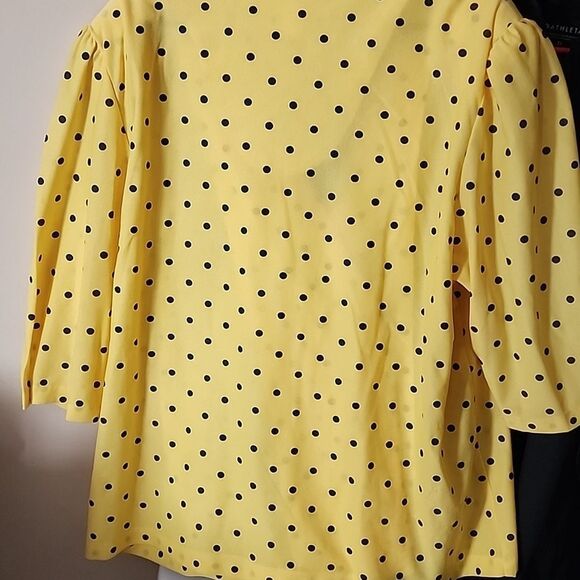 Vintage Yellow Polka Dot top 24WP euc - Picture 6 of 6